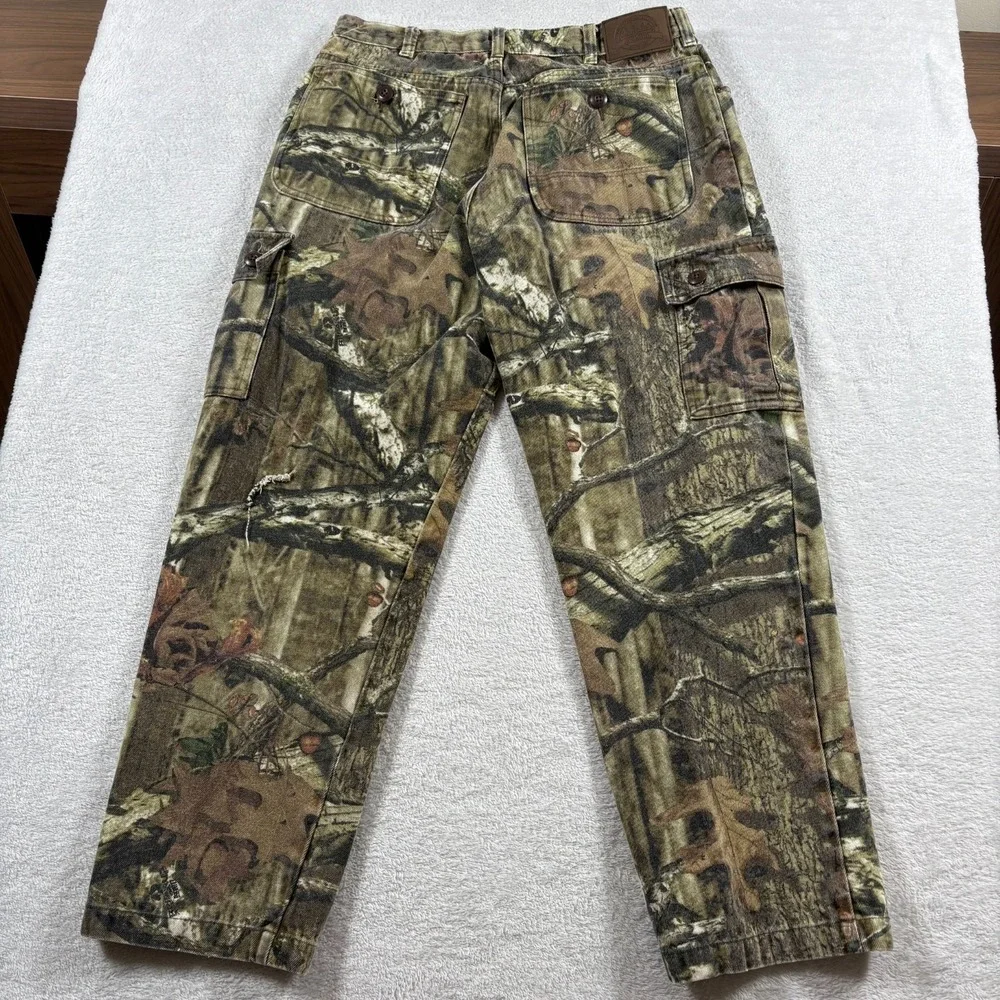 Cabelas Mossy Oak Break Up Hunting Pants Mens 34 Reg Green‎ Camo Cargo Pockets